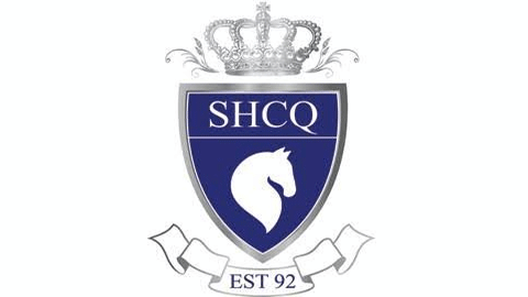 A logo featuring a silver crown, a white horse head, the logo name and a establish date.